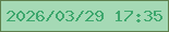 文字の大きさ：2、枠の色：5e7f4d、背景の色：a5d9b5、文字の色：3da76d 無料ブログパーツのブログ時計