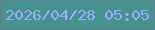 文字の大きさ：2、枠の色：5e7f8f、背景の色：47928f、文字の色：96aefc 無料ブログパーツのブログ時計