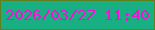 文字の大きさ：1、枠の色：5e801e、背景の色：18af83、文字の色：f112d4 無料ブログパーツのブログ時計