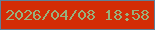 文字の大きさ：2、枠の色：5e8098、背景の色：d42c06、文字の色：98b07c 無料ブログパーツのブログ時計