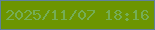 文字の大きさ：4、枠の色：5e809d、背景の色：6c9500、文字の色：75ad55 無料ブログパーツのブログ時計