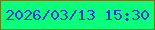 文字の大きさ：5、枠の色：5e8120、背景の色：0aff7b、文字の色：033bdb 無料ブログパーツのブログ時計