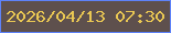 文字の大きさ：1、枠の色：5e82f8、背景の色：5e504d、文字の色：e9c753 無料ブログパーツのブログ時計