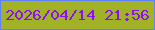 文字の大きさ：1、枠の色：5e82fe、背景の色：a2b227、文字の色：8b11f3 無料ブログパーツのブログ時計