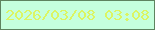 文字の大きさ：1、枠の色：5e835f、背景の色：c5ffdd、文字の色：dbf563 無料ブログパーツのブログ時計