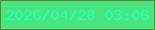 文字の大きさ：1、枠の色：5e843c、背景の色：49e57e、文字の色：29fcb9 無料ブログパーツのブログ時計