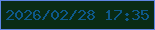 文字の大きさ：5、枠の色：5e85e3、背景の色：092b15、文字の色：0e588b 無料ブログパーツのブログ時計