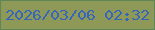 文字の大きさ：5、枠の色：5e8656、背景の色：8e9958、文字の色：3666b9 無料ブログパーツのブログ時計