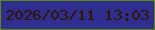 文字の大きさ：3、枠の色：5e8713、背景の色：2f2e8f、文字の色：2c1602 無料ブログパーツのブログ時計