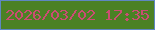 文字の大きさ：1、枠の色：5e87c2、背景の色：4b8124、文字の色：cb4d73 無料ブログパーツのブログ時計