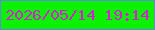 文字の大きさ：3、枠の色：5e8ae6、背景の色：0af200、文字の色：d222ce 無料ブログパーツのブログ時計