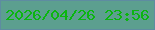 文字の大きさ：4、枠の色：5e8ca1、背景の色：5c9f8f、文字の色：0ab60f 無料ブログパーツのブログ時計