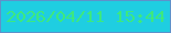 文字の大きさ：5、枠の色：5e91ca、背景の色：1fcee1、文字の色：3de87f 無料ブログパーツのブログ時計