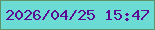 文字の大きさ：2、枠の色：5e926a、背景の色：6bdbd4、文字の色：5a0d92 無料ブログパーツのブログ時計