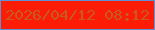 文字の大きさ：5、枠の色：5e92d6、背景の色：fd1c05、文字の色：c55b22 無料ブログパーツのブログ時計