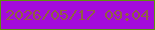 文字の大きさ：2、枠の色：5e930c、背景の色：a40bdb、文字の色：906142 無料ブログパーツのブログ時計
