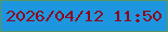 文字の大きさ：2、枠の色：5e9360、背景の色：1c97df、文字の色：90001b 無料ブログパーツのブログ時計