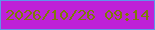 文字の大きさ：4、枠の色：5e95ea、背景の色：be21d7、文字の色：7e7a08 無料ブログパーツのブログ時計