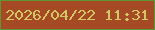 文字の大きさ：5、枠の色：5e9631、背景の色：a64a25、文字の色：d3c664 無料ブログパーツのブログ時計