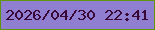 文字の大きさ：1、枠の色：5e970e、背景の色：907ed1、文字の色：3a0836 無料ブログパーツのブログ時計
