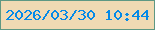 文字の大きさ：2、枠の色：5e9883、背景の色：f0dab3、文字の色：048ae8 無料ブログパーツのブログ時計