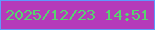 文字の大きさ：3、枠の色：5e99fd、背景の色：b53aba、文字の色：58d46f 無料ブログパーツのブログ時計