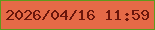 文字の大きさ：5、枠の色：5e9a1c、背景の色：e56a47、文字の色：6b160b 無料ブログパーツのブログ時計