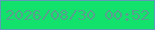 文字の大きさ：4、枠の色：5e9bb9、背景の色：12e26b、文字の色：599f8d 無料ブログパーツのブログ時計