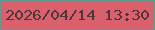 文字の大きさ：3、枠の色：5e9c90、背景の色：db606e、文字の色：4d373d 無料ブログパーツのブログ時計