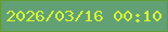 文字の大きさ：5、枠の色：5e9d2f、背景の色：62a175、文字の色：d6f536 無料ブログパーツのブログ時計