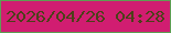 文字の大きさ：4、枠の色：5e9d53、背景の色：d11d71、文字の色：4c4019 無料ブログパーツのブログ時計