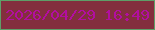 文字の大きさ：5、枠の色：5e9f68、背景の色：832f3e、文字の色：b20ea0 無料ブログパーツのブログ時計