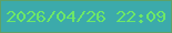 文字の大きさ：5、枠の色：5ea167、背景の色：3caaab、文字の色：6de767 無料ブログパーツのブログ時計