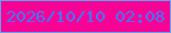 文字の大きさ：5、枠の色：5ea2ec、背景の色：f60396、文字の色：4574fb 無料ブログパーツのブログ時計
