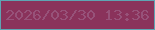 文字の大きさ：4、枠の色：5ea4b3、背景の色：8a325b、文字の色：975279 無料ブログパーツのブログ時計