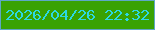 文字の大きさ：4、枠の色：5ea7c5、背景の色：39a202、文字の色：2cd8e3 無料ブログパーツのブログ時計