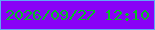 文字の大きさ：3、枠の色：5ea7f6、背景の色：8901f6、文字の色：05be25 無料ブログパーツのブログ時計