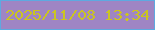 文字の大きさ：2、枠の色：5ea9e0、背景の色：9f85c4、文字の色：cbc421 無料ブログパーツのブログ時計