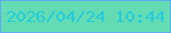 文字の大きさ：2、枠の色：5eaaee、背景の色：63dcb3、文字の色：26cbdc 無料ブログパーツのブログ時計