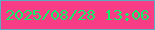 文字の大きさ：4、枠の色：5eabc1、背景の色：f83c86、文字の色：14ed67 無料ブログパーツのブログ時計