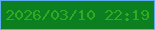 文字の大きさ：2、枠の色：5eabf4、背景の色：0c7f20、文字の色：30ab23 無料ブログパーツのブログ時計