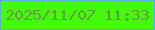文字の大きさ：3、枠の色：5eafdf、背景の色：46fa0b、文字の色：5f9f3f 無料ブログパーツのブログ時計