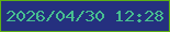 文字の大きさ：2、枠の色：5eb014、背景の色：25307f、文字の色：47be90 無料ブログパーツのブログ時計