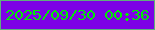 文字の大きさ：1、枠の色：5eb07c、背景の色：7d02e5、文字の色：02eb03 無料ブログパーツのブログ時計