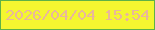 文字の大きさ：5、枠の色：5eb147、背景の色：f4f630、文字の色：e9b79c 無料ブログパーツのブログ時計