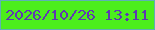 文字の大きさ：2、枠の色：5eb1b4、背景の色：4cee1c、文字の色：5f38b1 無料ブログパーツのブログ時計