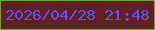文字の大きさ：1、枠の色：5eb516、背景の色：5f1f23、文字の色：634ff5 無料ブログパーツのブログ時計