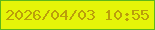 文字の大きさ：5、枠の色：5eb719、背景の色：e5f508、文字の色：bb9f0a 無料ブログパーツのブログ時計