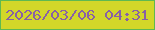 文字の大きさ：2、枠の色：5eb951、背景の色：d2d729、文字の色：8861a5 無料ブログパーツのブログ時計