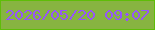 文字の大きさ：3、枠の色：5ebd08、背景の色：87b441、文字の色：9655fa 無料ブログパーツのブログ時計